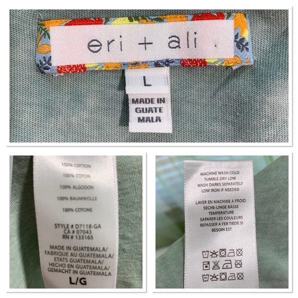 Anthro eri + ali Asymmetrical Peplum Mint Top SZ L - Picture 4 of 8